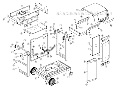 Page B Diagram and Parts List for 9875-87 Sovereign Broil King Grill